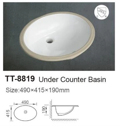 Lavabo ovalado bajo encimera