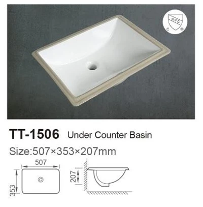Lavabo rectangular bajo encimera